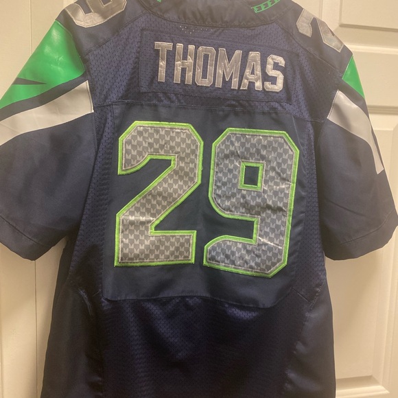 SEATTLE SEAHAWKS #29 EARL THOMAS men’s JERSEY NIKE ON FIELD SIZE 44/M - Picture 7 of 13